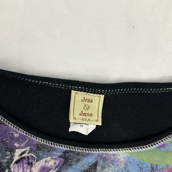 Jess & Jane Shirt Womens 2X Floral Cotton Garden Life - Picture 5 of 5